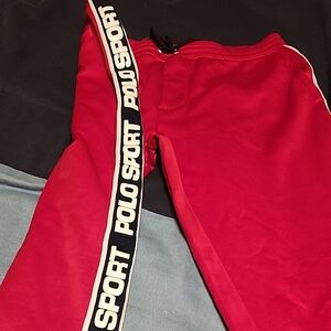 Polo by Ralph Lauren Red Joggers with Sporty Stripe